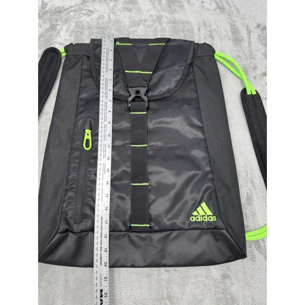 Adidas Drawstring Bag Black & Neon Green Sackpack Backpack Bag Gym Training